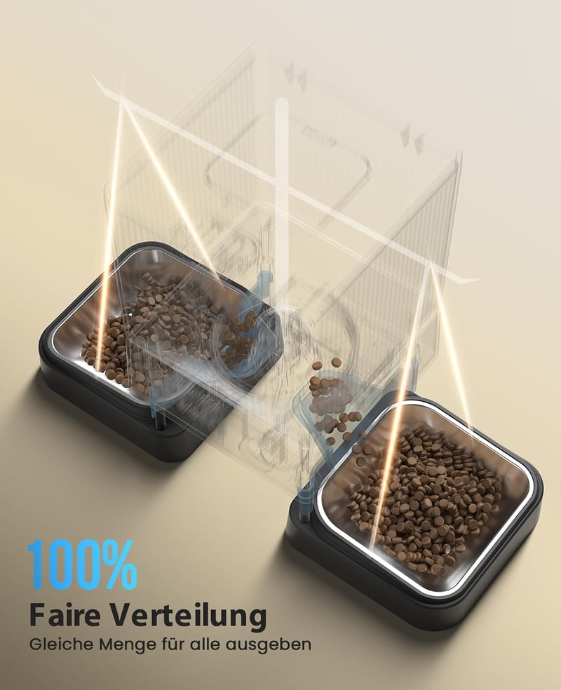 oneisall 5L Automata Macskaeledel Adagoló WiFi Applikációval, 2 Rozsdamentes Tál