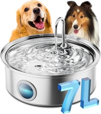 oneisall 7L Kutyaivó Szökőkút Rozsdamentes Acél LED Világítással és 5 Szintű Szűrés 1