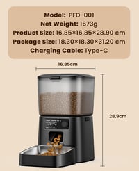 oneisall Automata Állateledel Adagoló 3,5L Programozható Időzítővel, 1-6 Étkezés Naponta, Macska Kutya Etetőgép Rozsdamentes Tállal 9