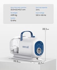 oneisall Kutyanyíró Beépített Porszívóval és Szárítóval - 2,5L Portartály, 7 Hőfokozat, 15000Pa Szívóerő, Csendes Működés, 8 Ápolóeszköz Kut 9