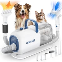 oneisall Kutyanyíró Beépített Porszívóval és Szárítóval - 2,5L Portartály, 7 Hőfokozat, 15000Pa Szívóerő, Csendes Működés, 8 Ápolóeszköz Kut 1