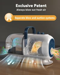 oneisall Kutyanyíró Beépített Porszívóval és Szárítóval - 2,5L Portartály, 7 Hőfokozat, 15000Pa Szívóerő, Csendes Működés, 8 Ápolóeszköz Kut 8