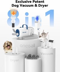 oneisall Kutyanyíró Beépített Porszívóval és Szárítóval - 2,5L Portartály, 7 Hőfokozat, 15000Pa Szívóerő, Csendes Működés, 8 Ápolóeszköz Kut 2