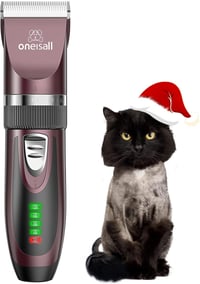 oneisall Macska Nyírógép - Csendes Szőrvágó Hosszú Szőrű Macskáknak, 2 Sebességes, Kerámia-Titán Pengével, LCD Kijelzővel, 50dB (Rózsaszín) 1