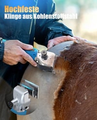 oneisall Professzionális Vezeték Nélküli Lónyíró Készülék - 2 Akkumulátorral, 2400 RPM Motorral, Vastag és Csomós Szőrzetre, Kék - Blue 4