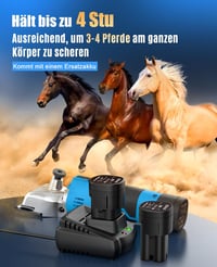 oneisall Professzionális Vezeték Nélküli Lónyíró Készülék - 2 Akkumulátorral, 2400 RPM Motorral, Vastag és Csomós Szőrzetre, Kék - Blue 6