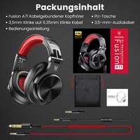 Káblové slúchadlá OneOdio A71 s vysokým rozlíšením na štúdiové a DJ použitie, uzavretá konštrukcia, 6,3 mm a 3,5 mm konektor, monitoring, hudba a nahrávanie 8