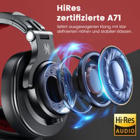 Káblové slúchadlá OneOdio A71 s vysokým rozlíšením na štúdiové a DJ použitie, uzavretá konštrukcia, 6,3 mm a 3,5 mm konektor, monitoring, hudba a nahrávanie 2