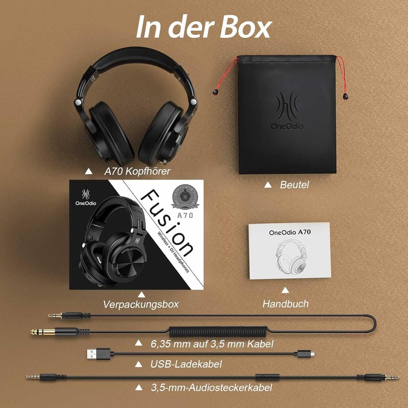 OneOdio Bluetooth fejhallgató, vezetékes és vezeték nélküli DJ stúdió fejhallgató
