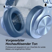 OneOdio Bluetooth Over-Ear fejhallgató Sky Blue 72 órás HiFi sztereó 6,35 és 3,5 mm jack, vezeték nélküli DJ PC telefon 7