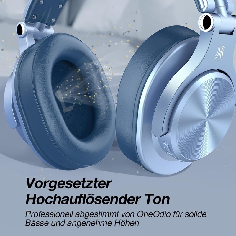 OneOdio Bluetooth Over-Ear fejhallgató Sky Blue 72 órás HiFi sztereó 6,35 és 3,5 mm jack, vezeték nélküli DJ PC telefon
