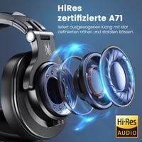 Căști OneOdio Fusion A71, cu fir, pentru DJ, studio, HiFi, monitorizare închisă, port partajare, compatibile cu chitară, pian, tobe, PC, negru 2