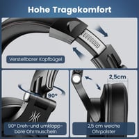 Căști OneOdio Fusion A71, cu fir, pentru DJ, studio, HiFi, monitorizare închisă, port partajare, compatibile cu chitară, pian, tobe, PC, negru 6