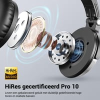 OneOdio Pro-10 Fekete Stúdió Fejhallgató 50mm Meghajtóval, Kábellel és Osztott Porttal 2
