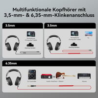 OneOdio Pro-10 Fekete Stúdió Fejhallgató 50mm Meghajtóval, Kábellel és Osztott Porttal 3