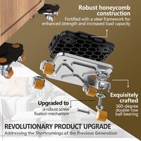 ONEON Möbeltransport Pro 4 darabos bútor görgő szett TPE kerekekkel 3