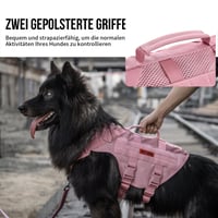 Taktický postroj pre psov OneTigris AIRE Mesh, s funkciou proti ťahaniu, 2 rukoväťami a 3 D-krúžkami, nastaviteľný, ružový, veľkosť S 3