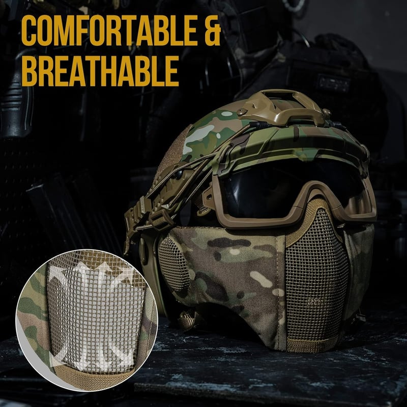 OneTigris Airsoft Sisak MICH 2000 Maszk és Védőszemüveg Paintball
