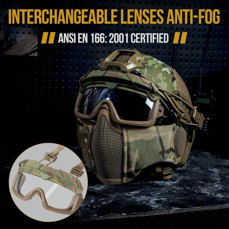 OneTigris Airsoft Sisak MICH 2000 Maszk és Védőszemüveg Paintball