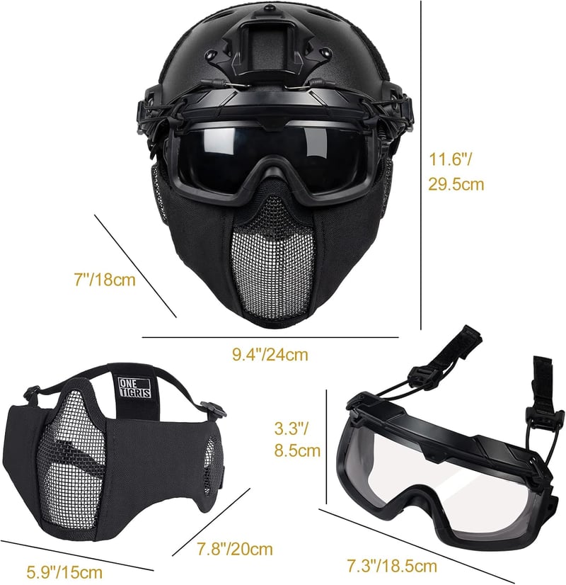 OneTigris Airsoft Sisak MICH 2000 Maszk és Védőszemüveg Paintball