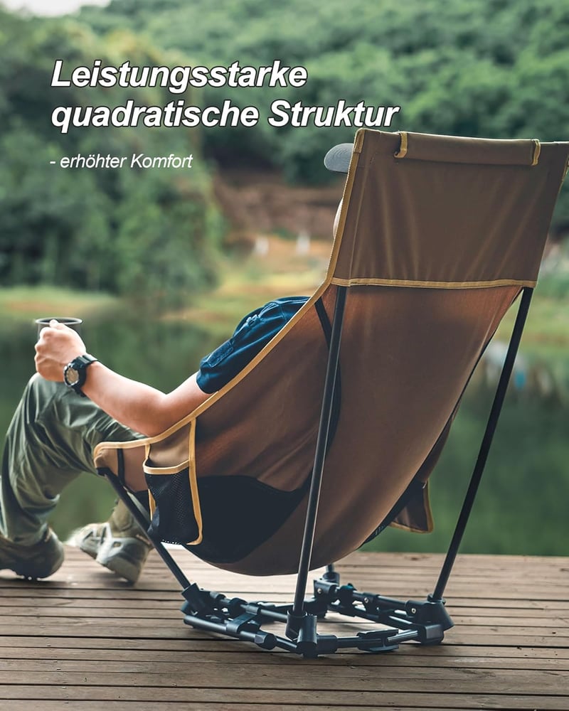 OneTigris Dragonhide összecsukható kemping szék, 125 kg terhelhetőség, oldaltáskákkal