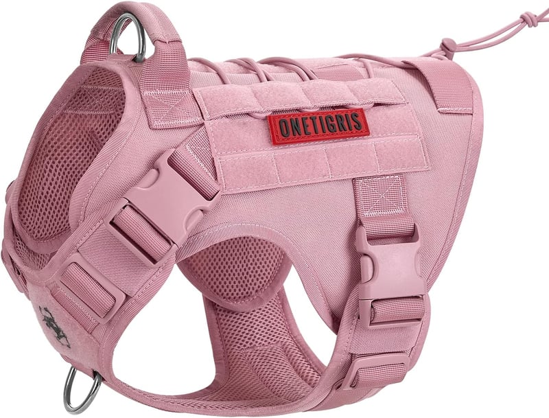 OneTigris Fire Watcher taktikai mellény XL Pink - állítható húzásgátló hám kutyaedzéshez