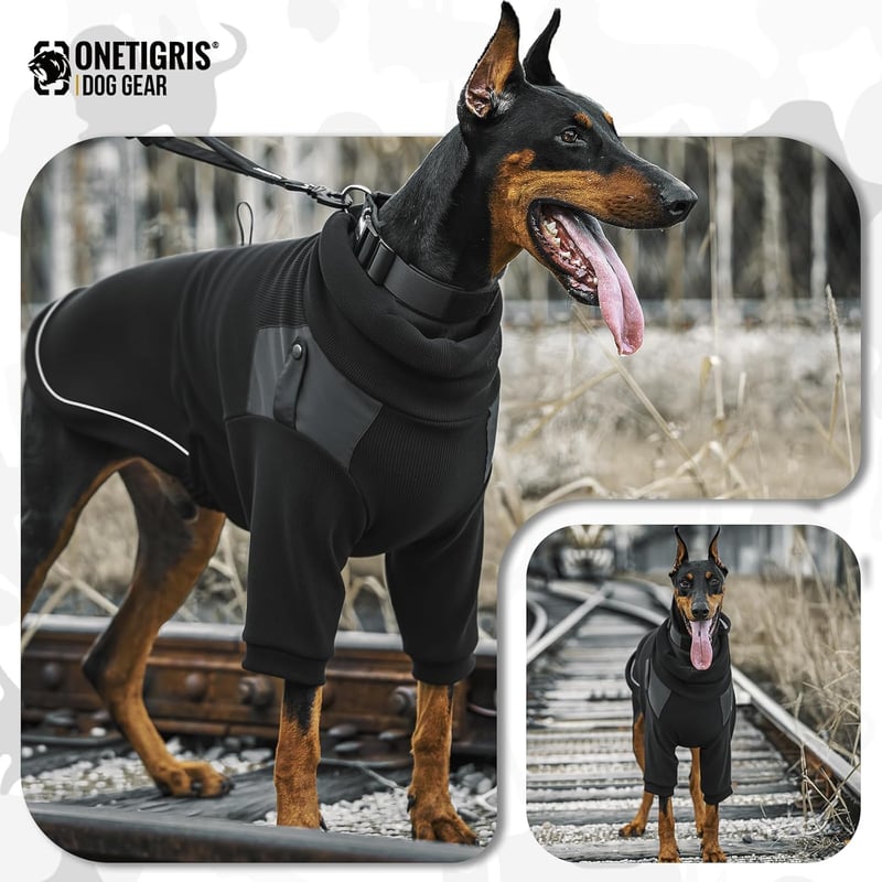 OneTigris Fleece Kutyapulóver Lábhurokkal és Hám Nyílással L-es Méret 20-30kg