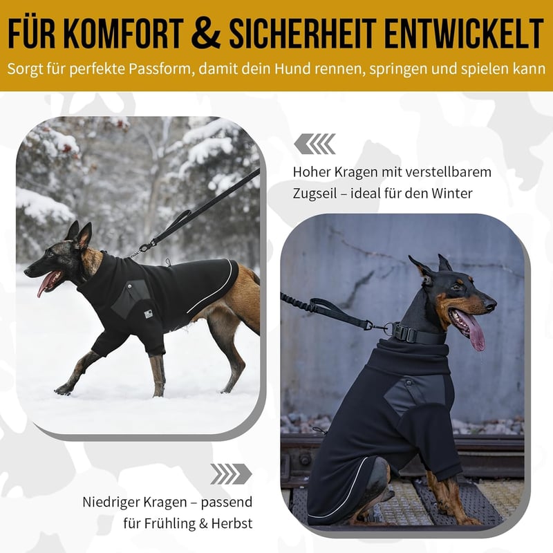 OneTigris Fleece Kutyapulóver Lábhurokkal és Hám Nyílással L-es Méret 20-30kg