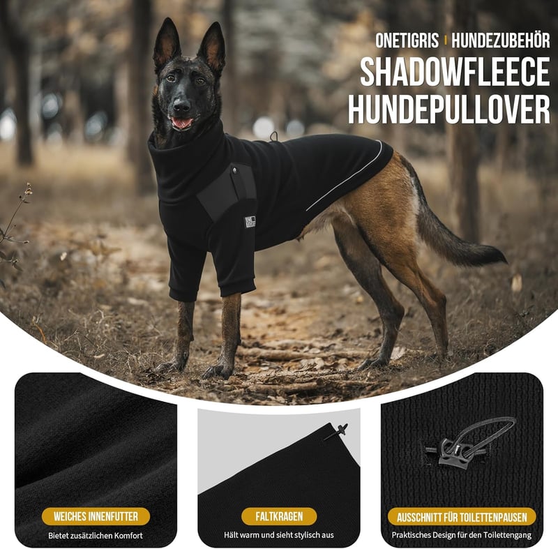 OneTigris Fleece Kutyapulóver Lábhurokkal és Hám Nyílással L-es Méret 20-30kg