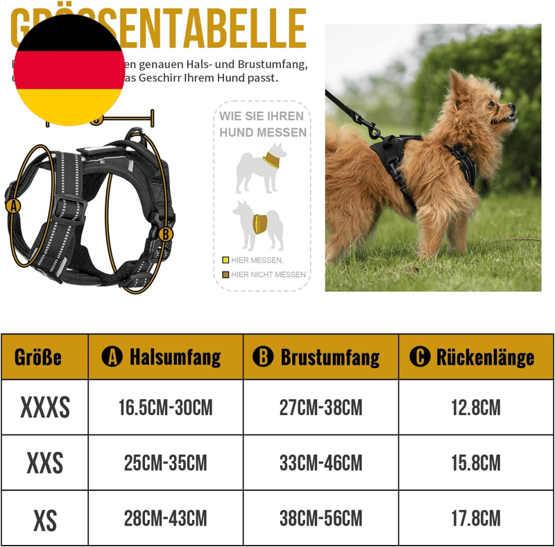 Onetigris Geschirr Set Für Kleine Hunde, ANTZ Tactical Geschirre Und Leine Mit L 313047545589 | eBay.de