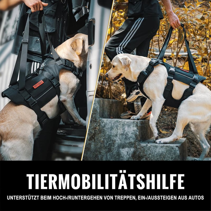 OneTigris Kutyahám Vezetési Támogatás L Méret Fekete 2 Fogantyúval