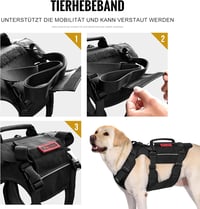 OneTigris Kutyahám Vezetési Támogatás L Méret Fekete 2 Fogantyúval 3