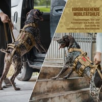 Ham pentru câini OneTigris SKYEWALKER, ham de susținere reglabil cu 2 mânere, pentru sprijin și reabilitare, pentru câini de talie medie și mare, maro, mărimea M 5