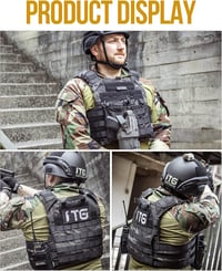 OneTigris Taktikai Mellény - Airsoft és Paintball Védőfelszerelés, Fekete Terepszín, Unisex Mellkasvédő M-XXL állítható méret 2