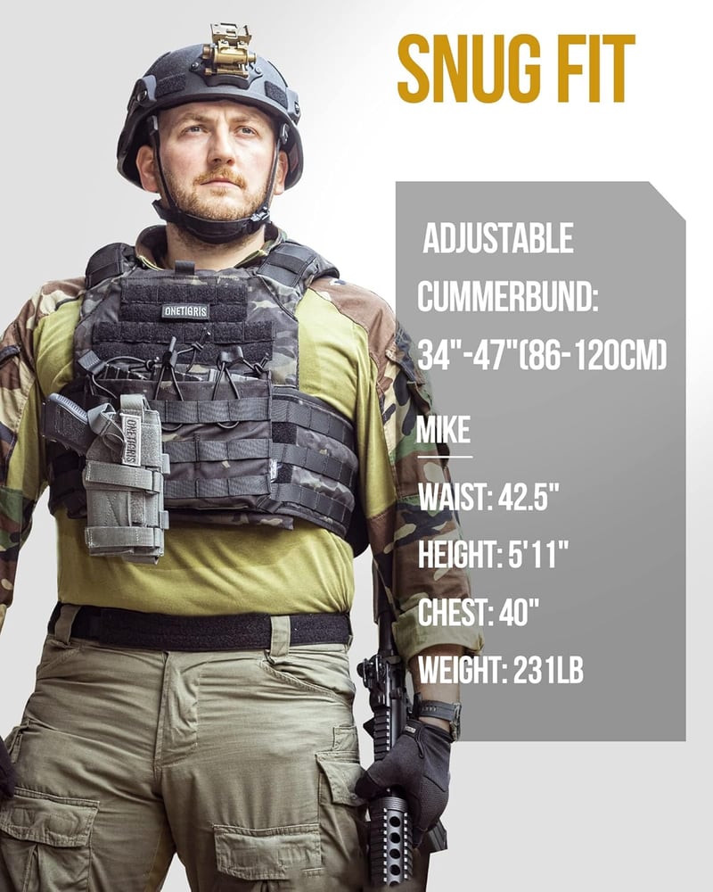 OneTigris Taktikai Mellény - Airsoft és Paintball Védőfelszerelés, Fekete Terepszín, Unisex Mellkasvédő M-XXL állítható méret
