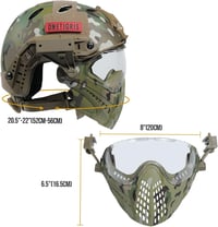 OneTigris Taktikai Sisak Levehető Arcvédő Maszkkal és Páramentes Szemüveggel - Airsoft, Paintball Játékokhoz, 52-60 cm Fejmérethez 7