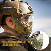 OneTigris Taktikai Sisak Levehető Arcvédő Maszkkal és Páramentes Szemüveggel - Airsoft, Paintball Játékokhoz, 52-60 cm Fejmérethez 3