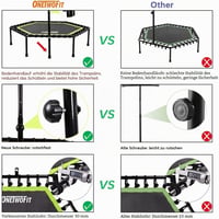 ONETWOFIT 122 cm Mini Trampoline Állítható Fogantyúval Fitness Trambulin 7