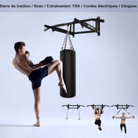 ONETWOFIT Fali Húzódzkodó Rúd 200kg Terhelhetőség 6 Lyukas Stabil Fekete 7