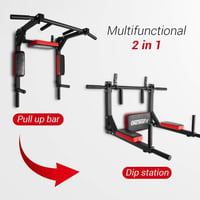 ONETWOFIT Falra szerelhető húzódzkodó bar, dip állvány, otthoni edzőgép 440 kg terhelhetőség - black 3