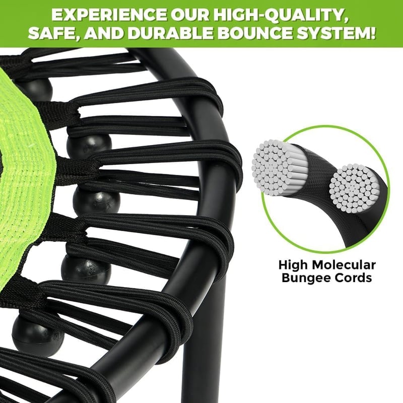 ONETWOFIT összecsukható fitness trampolin felnőtteknek, 101-114cm, csendes edzés