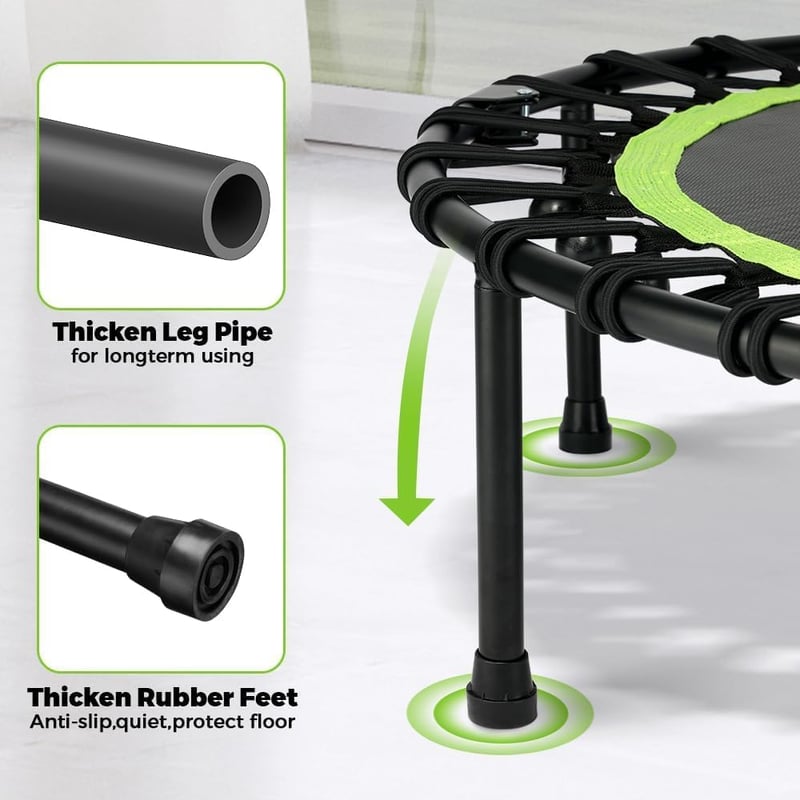 ONETWOFIT összecsukható fitness trampolin felnőtteknek, 101-114cm, csendes edzés