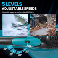 ONEVAN Akkumulátoros Lombfúvó 220 km/h 5 Fokozat 2x3000mAh Akkuval és Töltővel 4