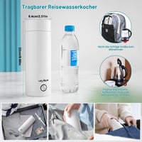 ONEVER 400 ml Prenosná cestovná rýchlovarná kanvica 3 v 1, mini elektrická kanvica s automatickým vypnutím 4