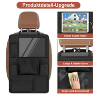 Oneyus Organizér na autosedadlo s 10 vreckami, vodeodolný, materiál 600D Oxford, organizér na zadné sedadlo pre 11-palcový tablet, pre deti, čierny 3