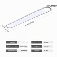 Oninio LED stropné svietidlo 120 cm stmievateľné s diaľkovým ovládačom, ultra tenké moderné biele stropné osvetlenie do spálne, obývačky a chodby 3