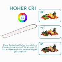 Oninio LED stropné svietidlo 120 cm stmievateľné s diaľkovým ovládačom, ultra tenké moderné biele stropné osvetlenie do spálne, obývačky a chodby 5