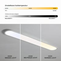 Oninio LED stropné svietidlo 120 cm stmievateľné s diaľkovým ovládačom, ultra tenké moderné biele stropné osvetlenie do spálne, obývačky a chodby 4