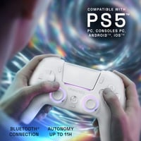 Controller wireless Oniverse Starion pentru PS5/PC/Steam Deck – Joystick și trăgaci cu efect Hall, butoane macro programabile, butoane L4/R4, touchpad, anti-drift, Bluetooth/USB-C – Alb 5