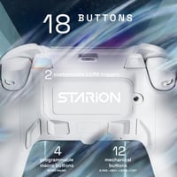 Controller wireless Oniverse Starion pentru PS5/PC/Steam Deck – Joystick și trăgaci cu efect Hall, butoane macro programabile, butoane L4/R4, touchpad, anti-drift, Bluetooth/USB-C – Alb 2